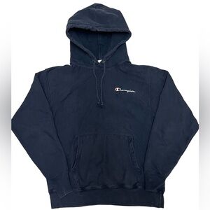 Champion Navy Blue Men's Pullover Hoodie Logo Size Large